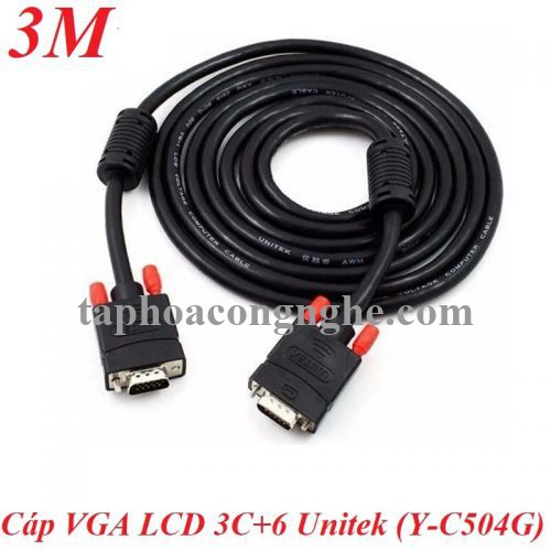 Unitek 96568 Y-C504G 3C+6 3M Màu Đen Cáp tín hiệu Vga LCD 30096568